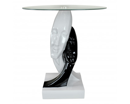 Toscano - Lovers Sculptural Table in Black/White, Designer Resin