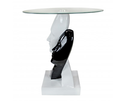 Toscano - Lovers Sculptural Table in Black/White, Designer Resin