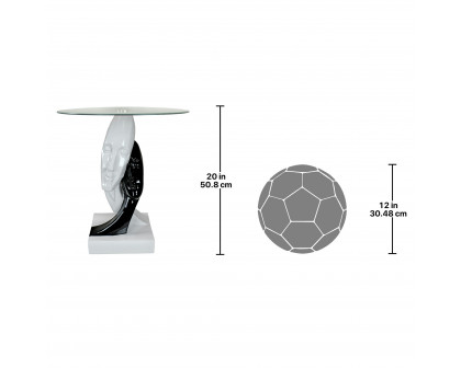 Toscano - Lovers Sculptural Table in Black/White, Designer Resin