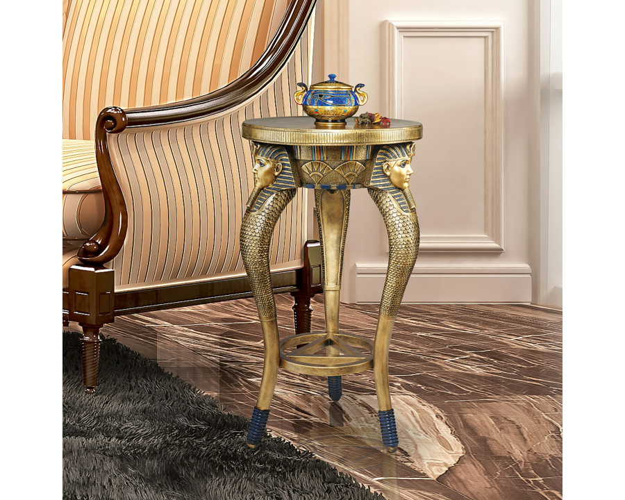 Toscano - King of the Nile Egyptian Sculptural Side Table in Designer Resin