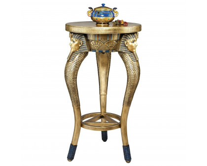 Toscano - King of the Nile Egyptian Sculptural Side Table in Designer Resin