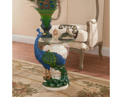 Toscano - Staverden Castle Peacock Sculptural Table in Designer Resin