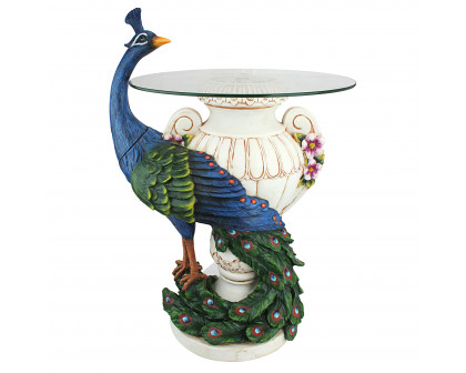 Toscano - Staverden Castle Peacock Sculptural Table in Designer Resin