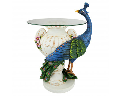 Toscano - Staverden Castle Peacock Sculptural Table in Designer Resin