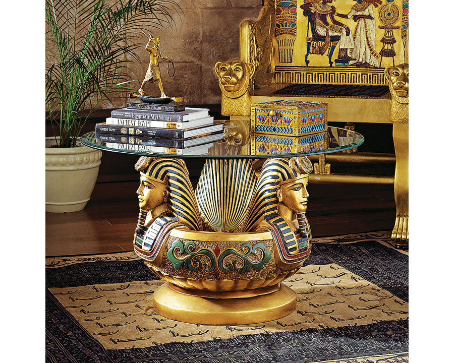 Toscano - Three Heads of Tutankhamen Sculptural Table in Designer Resin