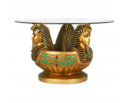 Toscano - Three Heads of Tutankhamen Sculptural Table in Designer Resin