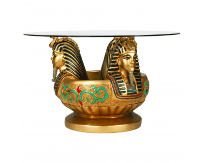 Toscano - Three Heads of Tutankhamen Sculptural Table in Designer Resin