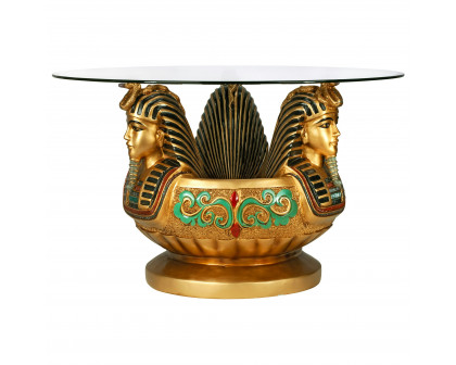 Toscano - Three Heads of Tutankhamen Sculptural Table in Designer Resin