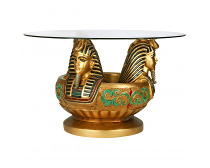 Toscano - Three Heads of Tutankhamen Sculptural Table in Designer Resin