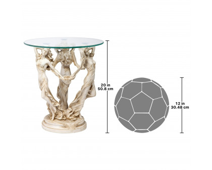 Toscano - Three Muses of Ancient Greece Sculptural Table in Antique Stone, Designer Resin