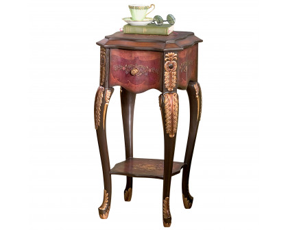 Toscano - Floral Bouquet Chiffoniere Side Table in Desinger Resin