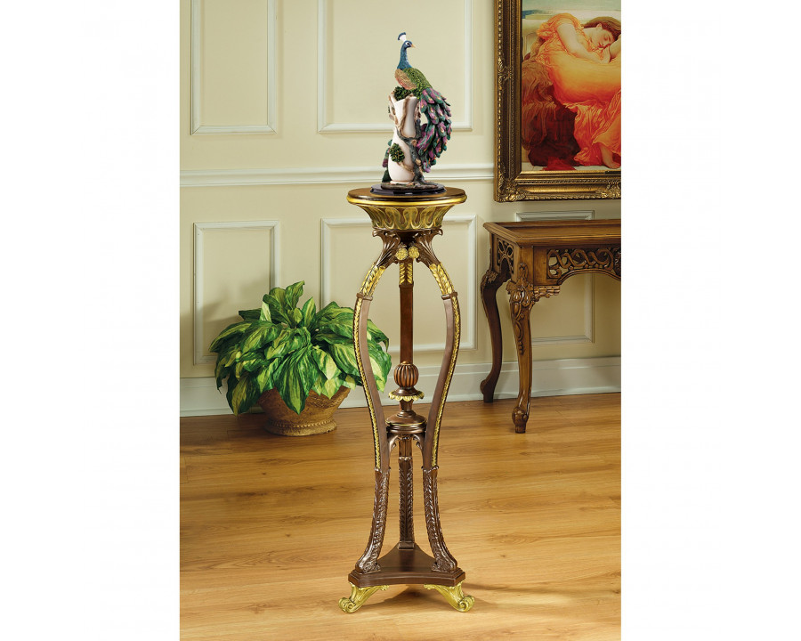 Toscano - Floral Bouquet Pedestal Table in Designer Resin