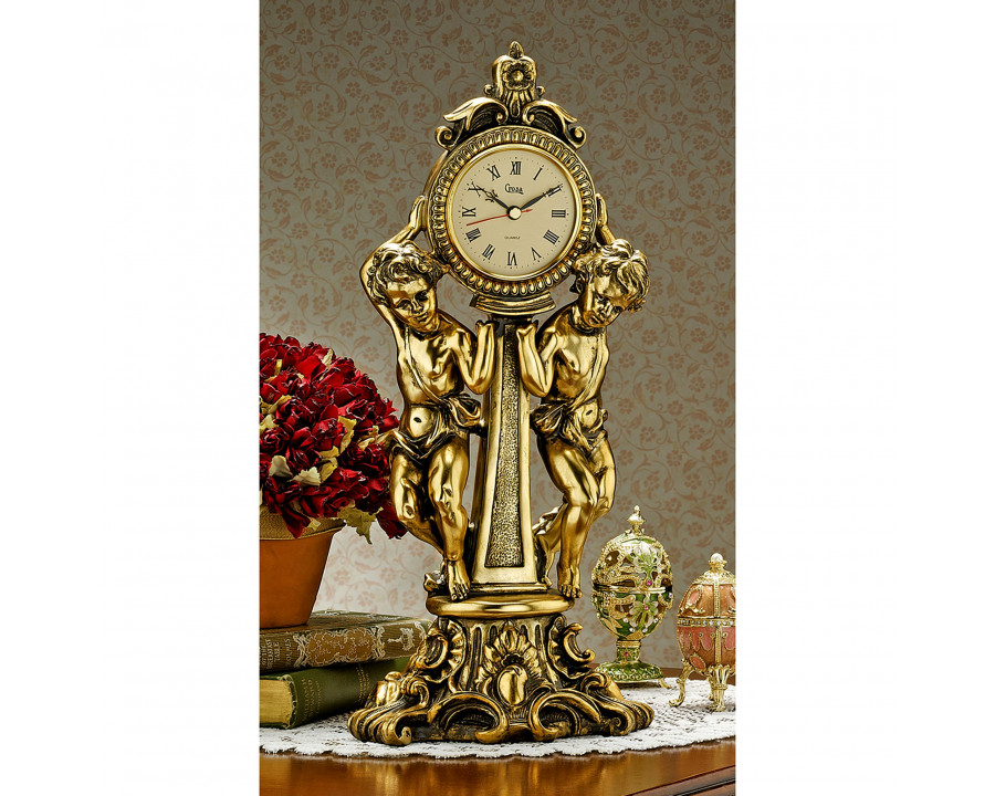 Toscano - Amboise Twin Cherubs Mantel Clock