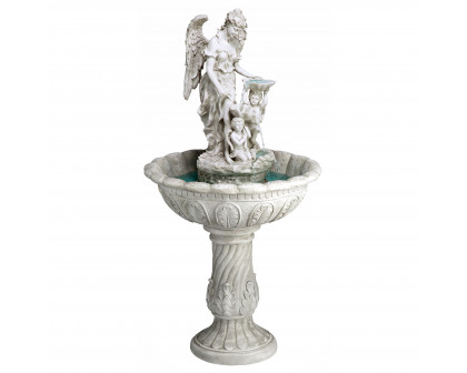 Toscano Heavenly Moments Angel Sculptural Fountain - Antique Stone