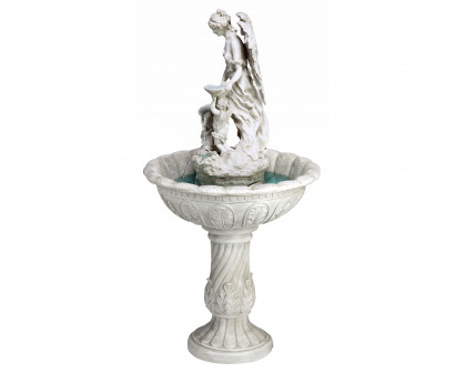 Toscano Heavenly Moments Angel Sculptural Fountain - Antique Stone