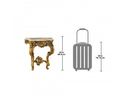 Toscano - Madame Antoinette Wall Console Table in Gold, Designer Resin