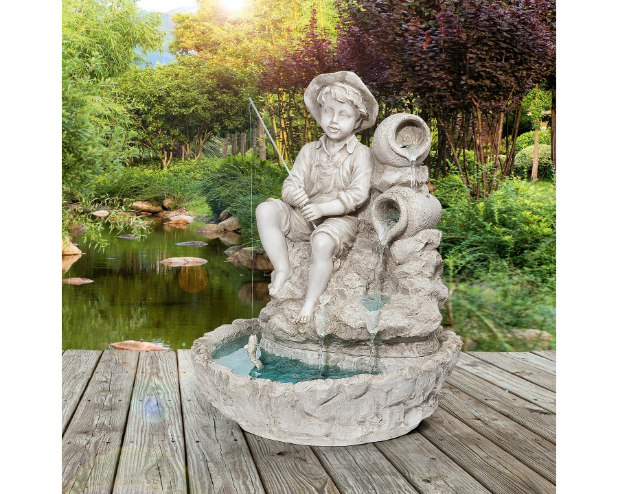 Toscano - Little Fisherman at the Fishin Hole Sculptural Fountain