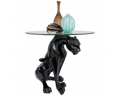 Toscano - Black Jaguar Sculptural Table in Designer Resin