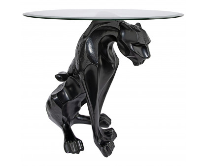 Toscano - Black Jaguar Sculptural Table in Designer Resin