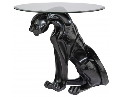 Toscano - Black Jaguar Sculptural Table in Designer Resin