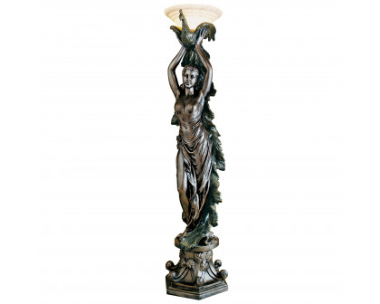 Toscano - The Peacock Goddess Torchiere Floor Lamp