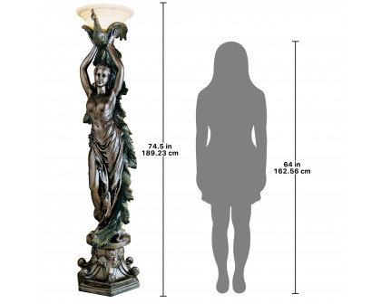 Toscano - The Peacock Goddess Torchiere Floor Lamp