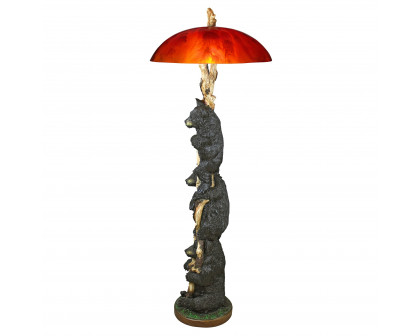 Toscano - Setting Sun Black Bear Sculptural Floor Lamp