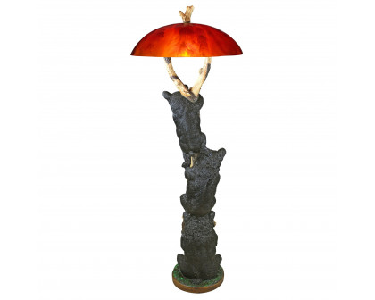 Toscano - Setting Sun Black Bear Sculptural Floor Lamp