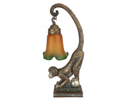 Toscano - Monkey Business Sculptural Table Lamp in Bronze, Designer Resin