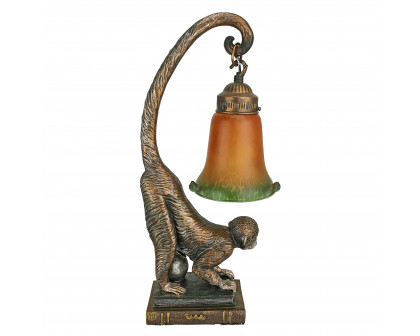 Toscano - Monkey Business Sculptural Table Lamp in Bronze, Designer Resin