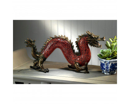 Toscano - Dragon Dance of Light Illuminated Mosaic Glass Statue