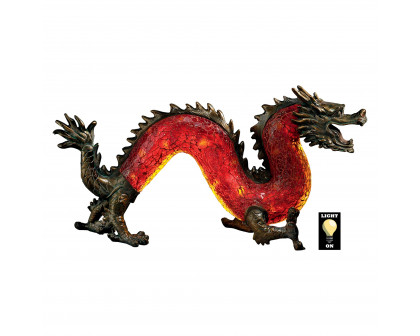 Toscano - Dragon Dance of Light Illuminated Mosaic Glass Statue