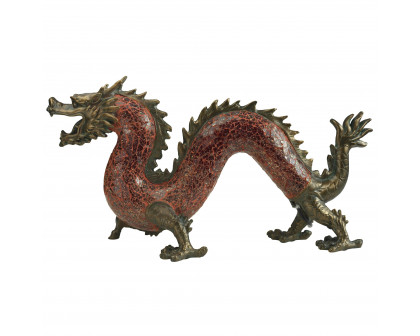 Toscano - Dragon Dance of Light Illuminated Mosaic Glass Statue