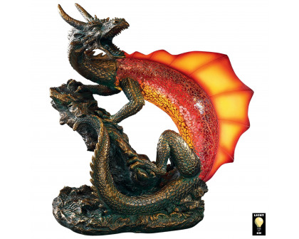 Toscano - Viper the Serpent Dragon Illuminated Mosaic Sculpture