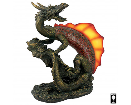 Toscano - Viper the Serpent Dragon Illuminated Mosaic Sculpture