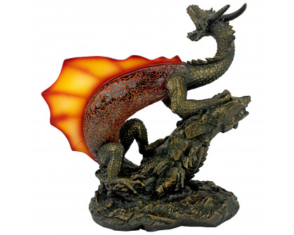 Toscano - Viper the Serpent Dragon Illuminated Mosaic Sculpture