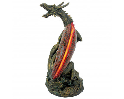 Toscano - Viper the Serpent Dragon Illuminated Mosaic Sculpture