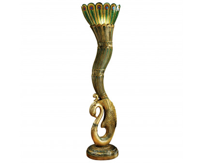 Toscano - Art Deco Peacock Sculptural Floor Lamp