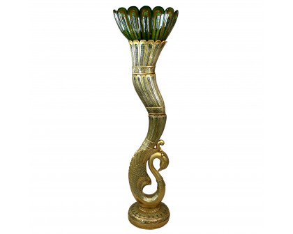 Toscano - Art Deco Peacock Sculptural Floor Lamp