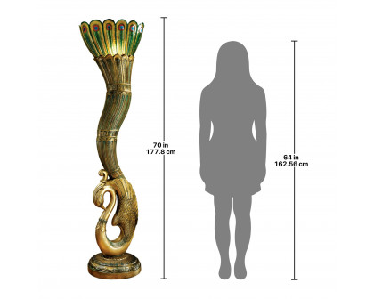 Toscano - Art Deco Peacock Sculptural Floor Lamp