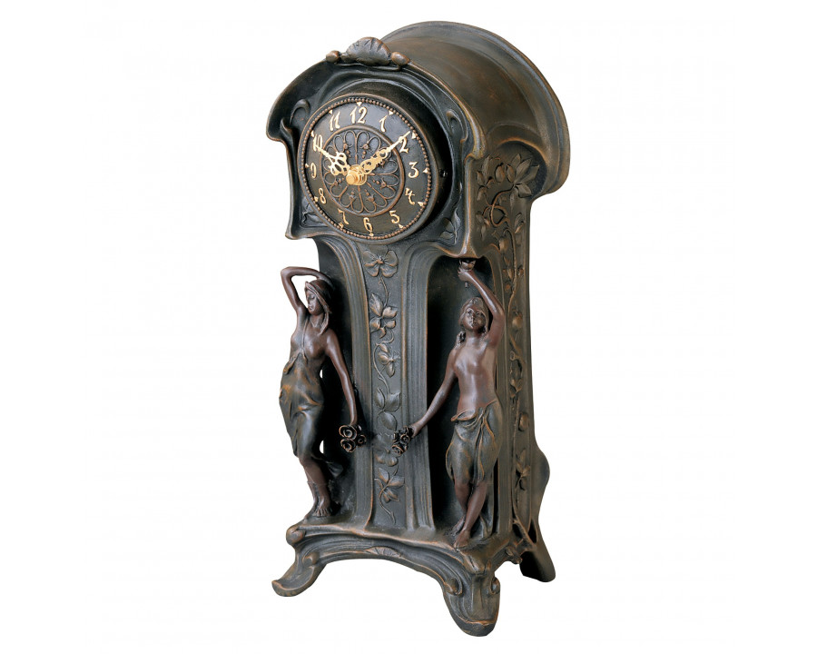 Toscano - Dual Maiden Art Nouveau Mantelpiece Clock