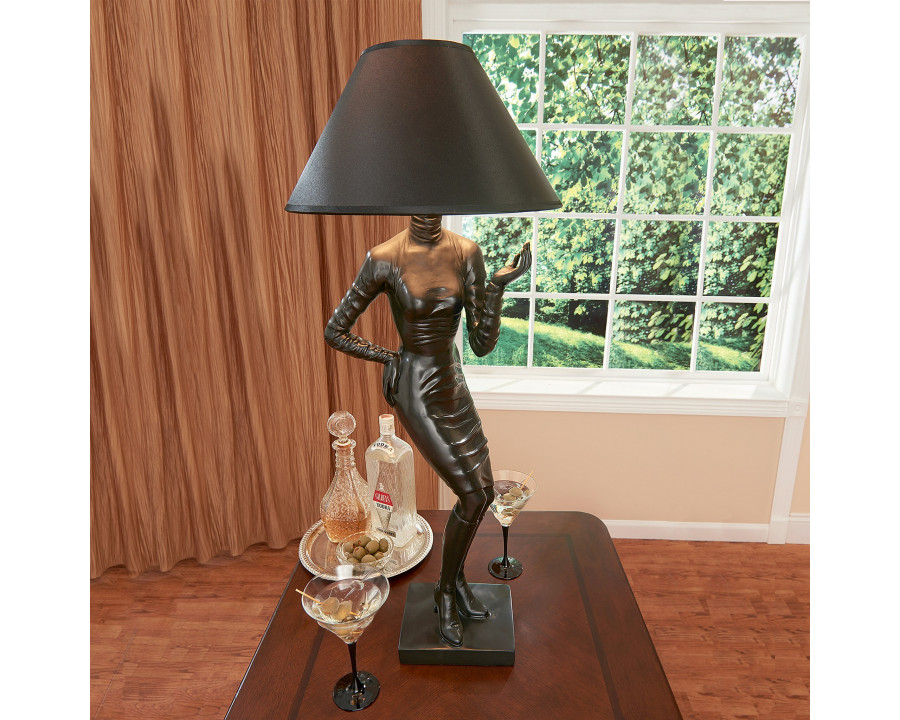 Toscano - Mademoiselle Haute Couture Table Lamp in Black, Designer Resin