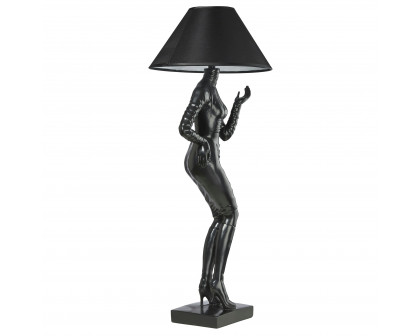 Toscano - Mademoiselle Haute Couture Table Lamp in Black, Designer Resin