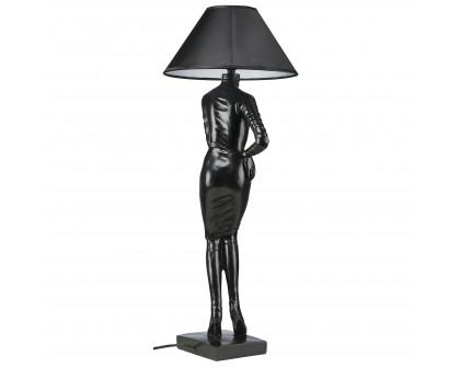 Toscano - Mademoiselle Haute Couture Table Lamp in Black, Designer Resin