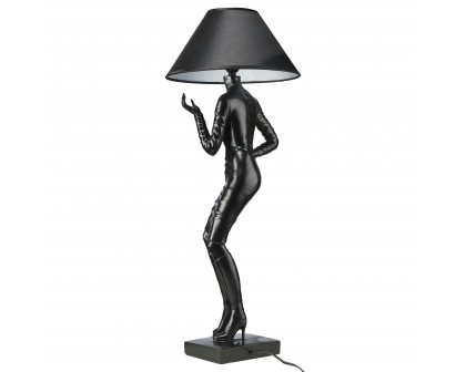 Toscano - Mademoiselle Haute Couture Table Lamp in Black, Designer Resin