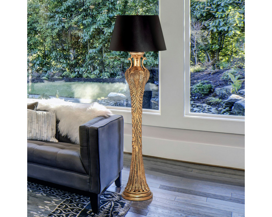 Toscano - Peacock Panorama Sculptural Floor Lamp