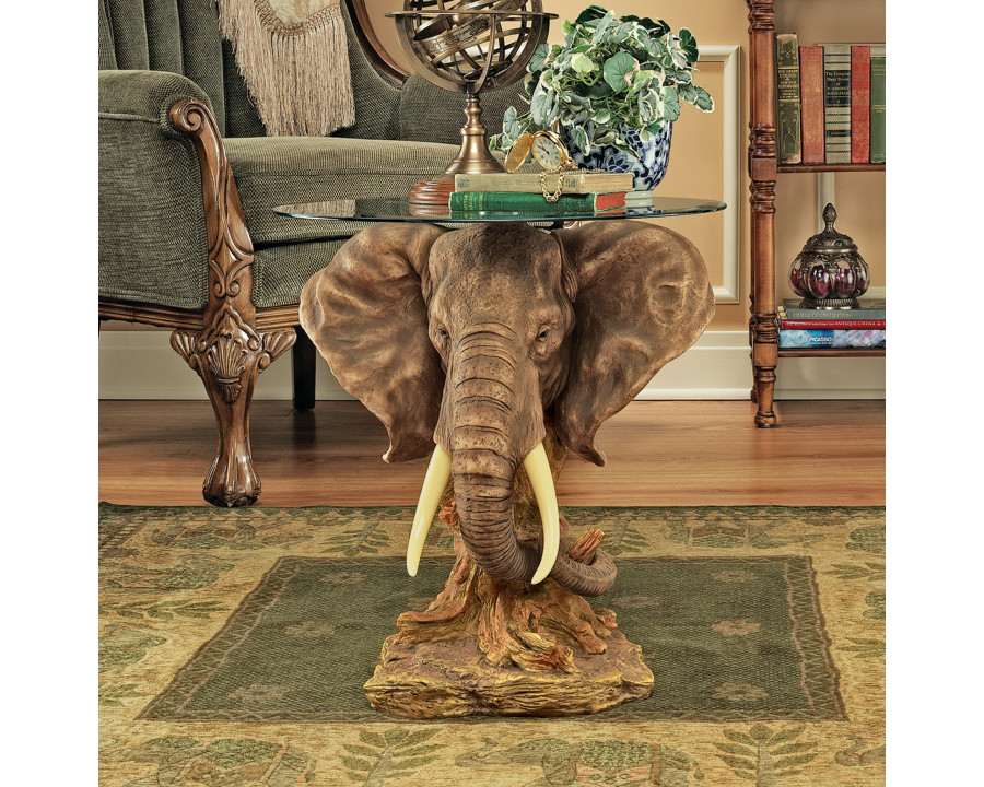 Toscano - Lord Earl Houghton Elephant Trophy Sculptural Table in Designer Resin