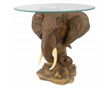 Toscano - Lord Earl Houghton Elephant Trophy Sculptural Table in Designer Resin