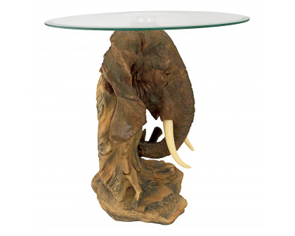 Toscano - Lord Earl Houghton Elephant Trophy Sculptural Table in Designer Resin