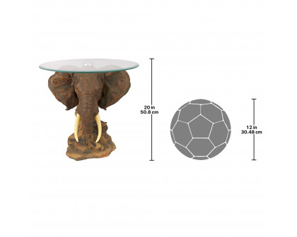 Toscano - Lord Earl Houghton Elephant Trophy Sculptural Table in Designer Resin